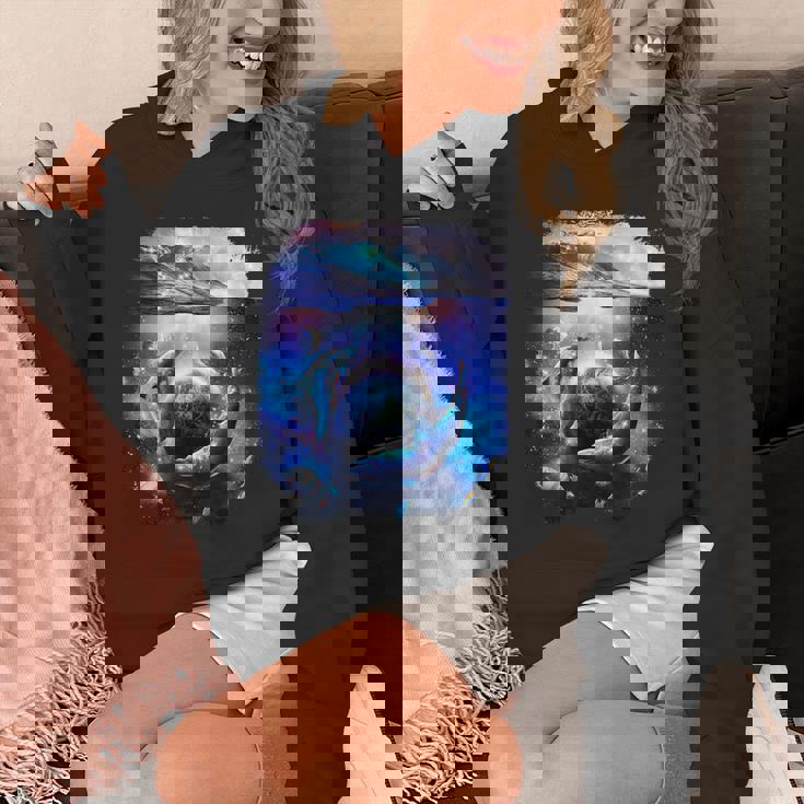 銀河 イルカ 宇宙 地球 海 パーカー