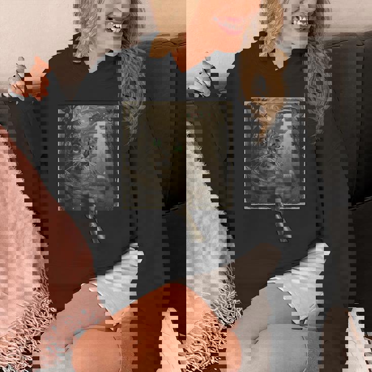 面白いsf自撮り猫とエイリアンビジターの不気味な瞬間。 パーカー