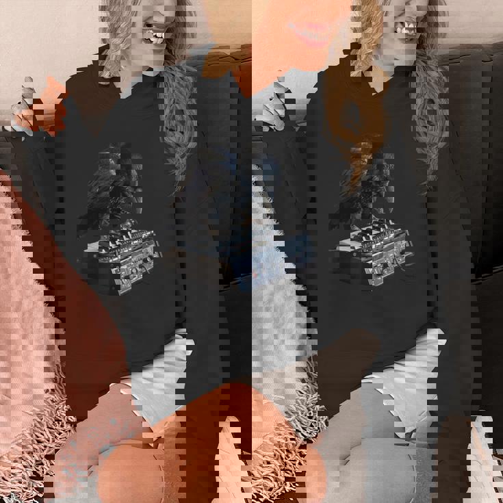 面白いtシャツ 鳥 カラス シンセサイザー メンズ グッズ おもしろ 面白い 服 ネタ バードウォッチング パーカー