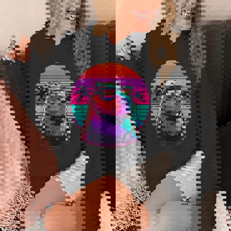 面白いカピバラ ヴィンテージ げっ歯類 レトロ ヴェイパーウェーブ 美的ゴス パーカー