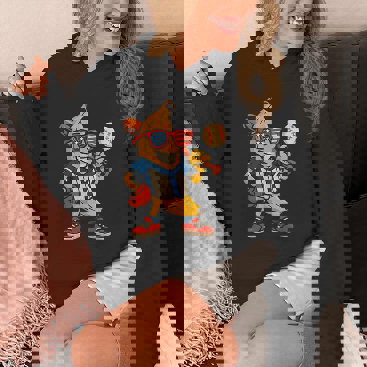 面白いバナナ野球アメリカ国旗サングラス 7月4日 パーカー