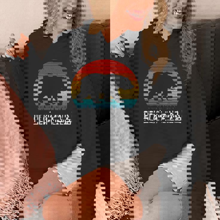 面白いロシア語 ロシアのクマのシルエット ロシア 長袖tシャツ パーカー