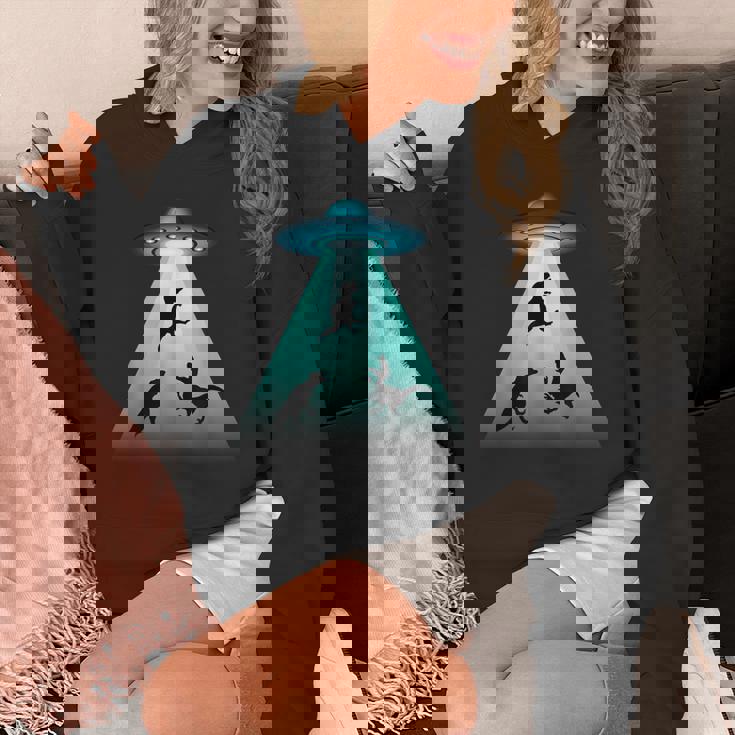 面白いヴィンテージエイリアン恐竜愛好家誘拐ギフト 大人キッズ パーカー