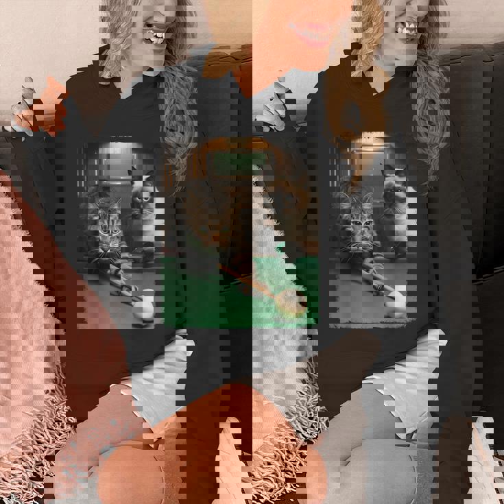 面白い猫 子猫 プールゲーム ビリヤード愛好家 アートデザイン パーカー