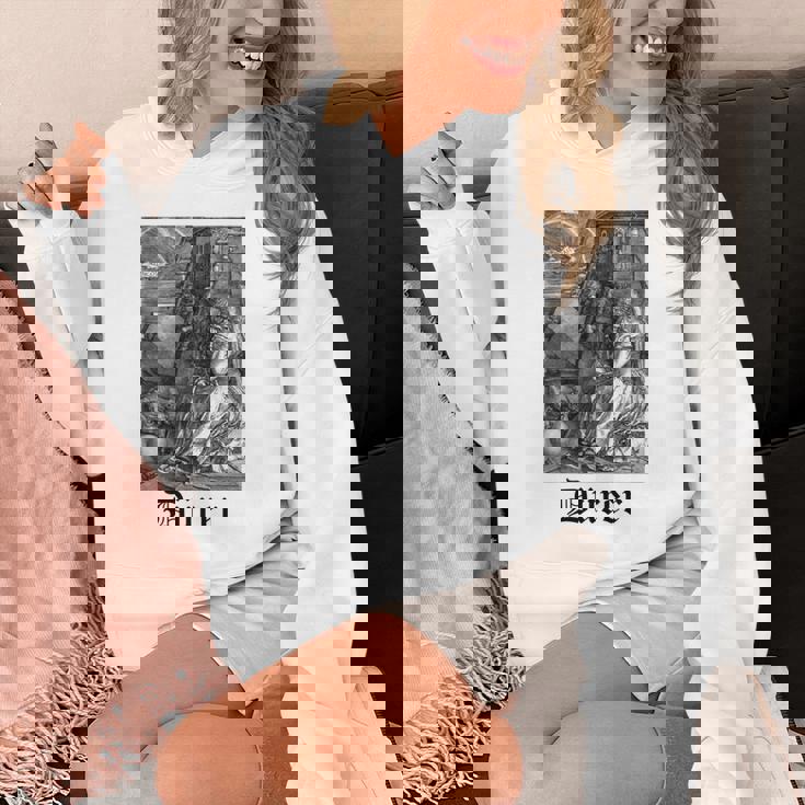 Albrecht Dürer Durer クリスチャンアート メランコリア ホワイト 長袖tシャツ パーカー