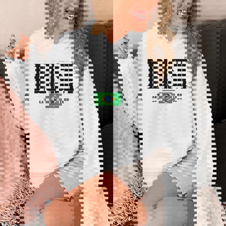 Brasil Est 1500 ブラジル ブラジリアン 国旗 プライド 長袖tシャツ パーカー