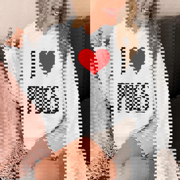 I Love Pugs I Heart Pugs Dog Lover Pet Puppy Dog Pug パーカー