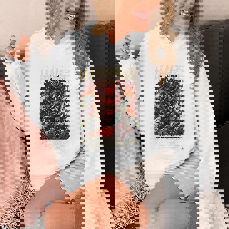 なまはげ 日本のブギーマン 、民話 妖怪 鬼 デーモン 波のアート パーカー