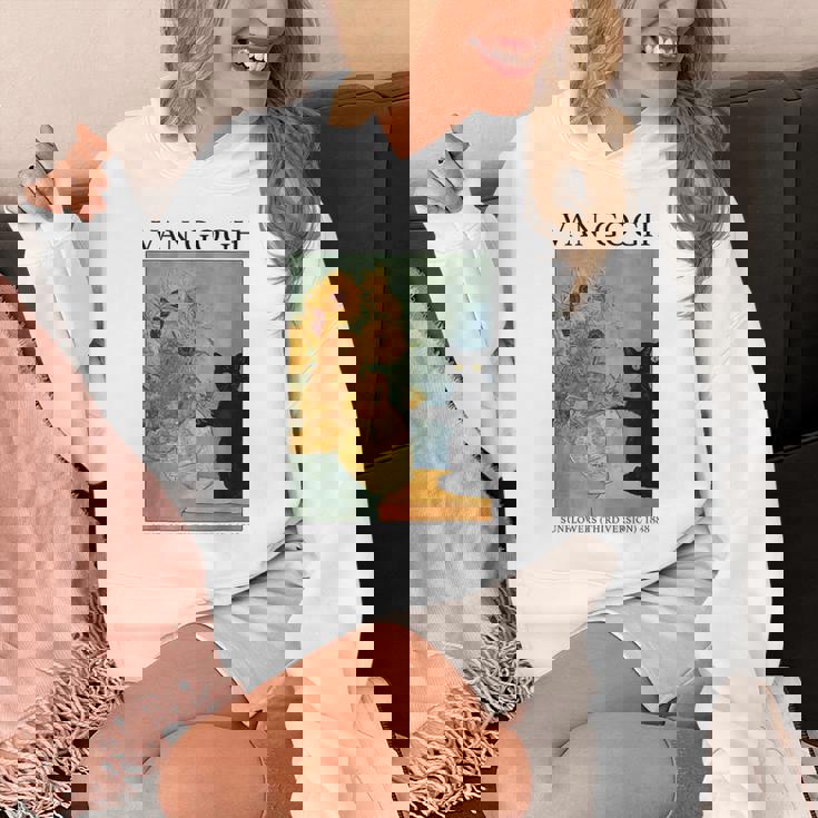 ひまわりと黒猫のヴィンテージアート 猫好き 猫飼い 猫 ネコ ねこくろねこ好き 面白い パーカー