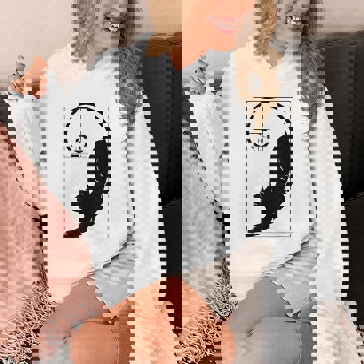 フィボナッチキャット 黄金比プリント パーカー