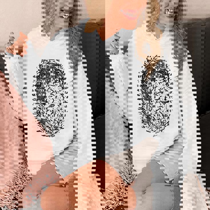 天の陰陽狐 太陽と月 ボーホーウッドランドアート パーカー