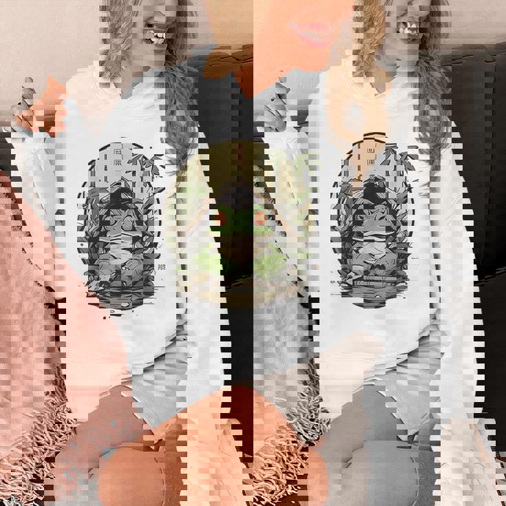 日本の不機嫌なカエル浮世絵 アニメ 日本アート パーカー