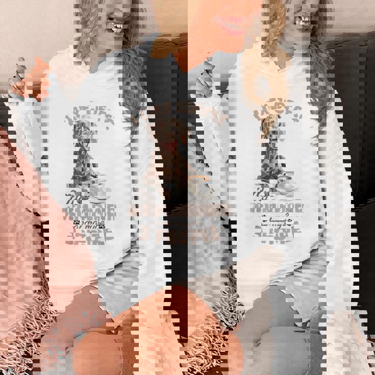 面白いワイマラナー犬私はコーヒーが好き、ワイマラナーと多分。 パーカー