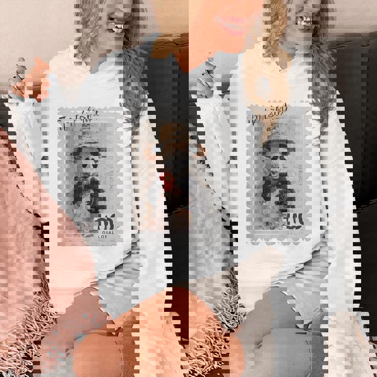 麦わら帽子 りんご パンダ 小さなパンダ 切手風 パーカー