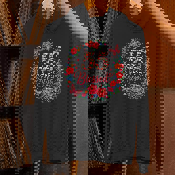 55 Years Blessed 55歳 フローラル 55歳の誕生日プレゼント パーカー