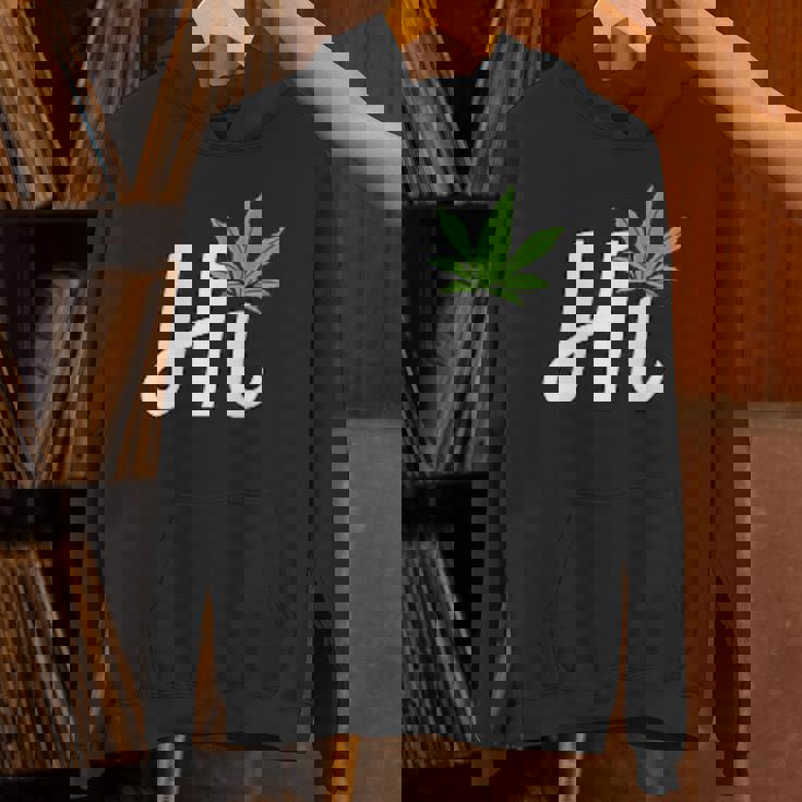 Hi Hello マリファナの葉 ハッピーファニー大麻 ウィード パイナップル パーカー