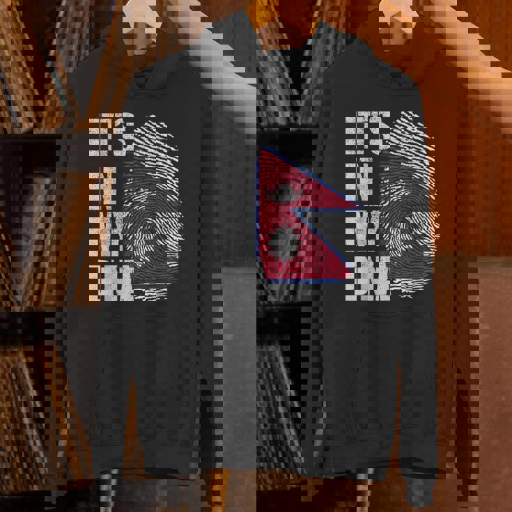It's In My Dna ネパール ネパール国旗 指紋 パーカー