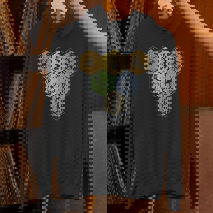 Nazca Linesナスカラインズ レトロなクモ 猿 宇宙人 鳥 六角形 パーカー