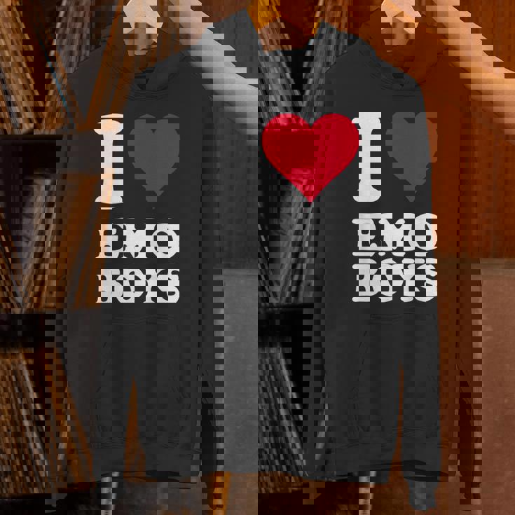 Red Heart I Love Emo Boys パーカー