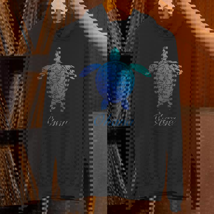 Save The Hawaii ウミガメ ハワイアン ブルー トライバル 亀 ホヌ 長袖tシャツ パーカー