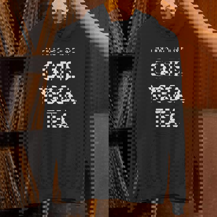 Things I Love Cats Yoga Tea Fun Cat ヨガtシャツ パーカー