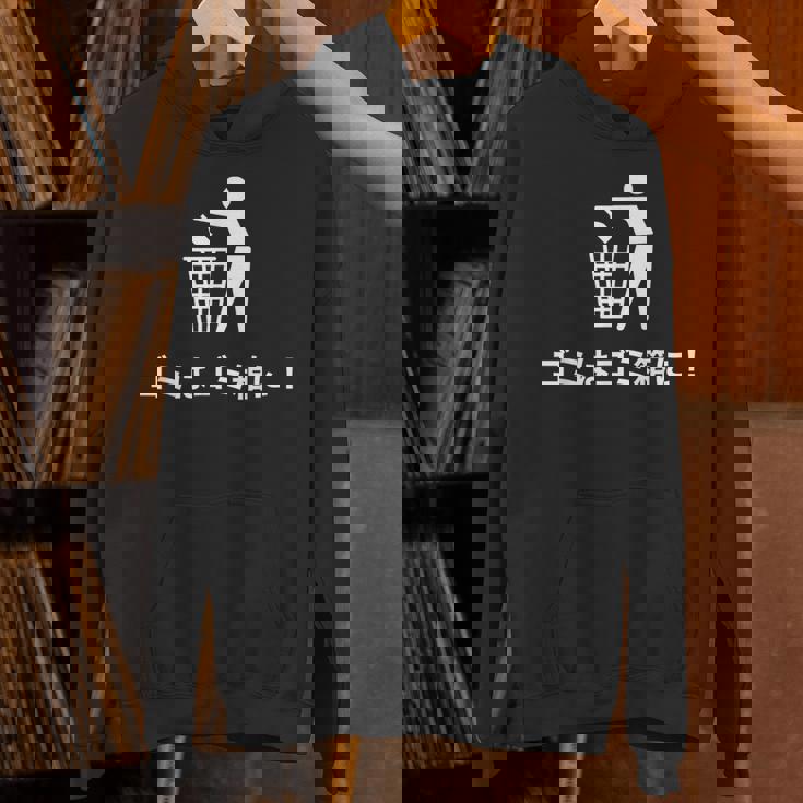 おもしろい日本のtシャツ ゴミ箱にゴミが入る パーカー