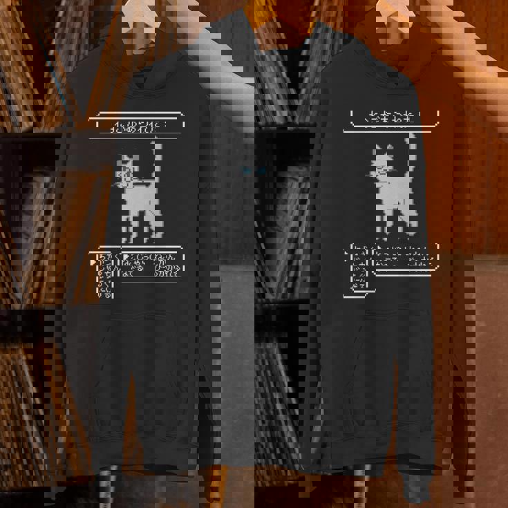 ねこがあらわれた！ 猫好き ゲーム好き ネコ飼い ネコママ 猫ママ ネコパパ 猫パパ Rpg ゲーム 猫 ねこ ネコ 長袖tシャツ パーカー