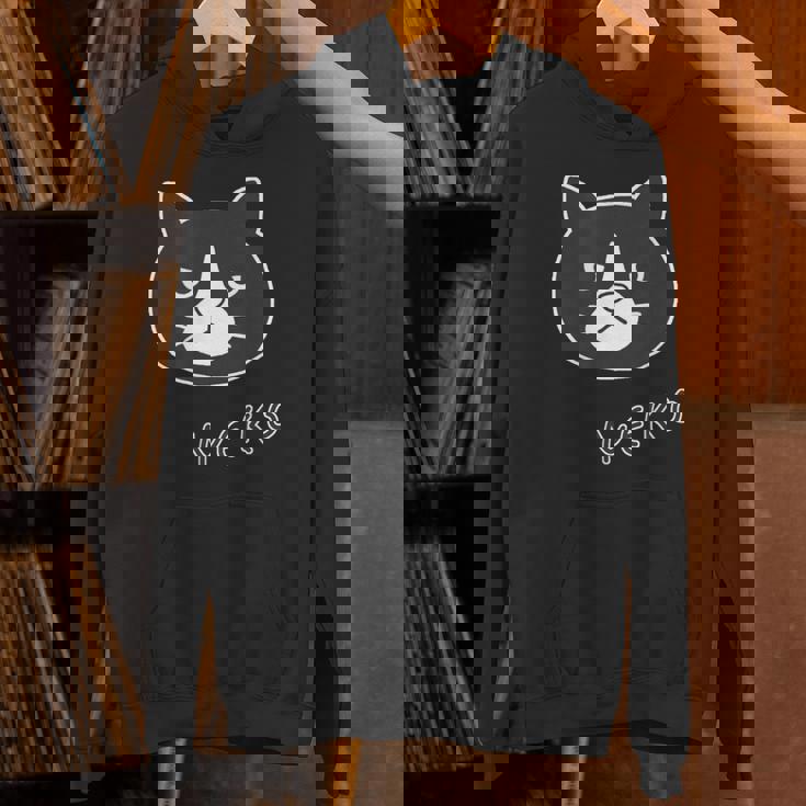 ねこさん『ふぇいす・ビッグプリント』ハチワレ 猫 Neko【どうぶつフレンズ】フキゲンネコ ゆるかわいい イラスト パーカー