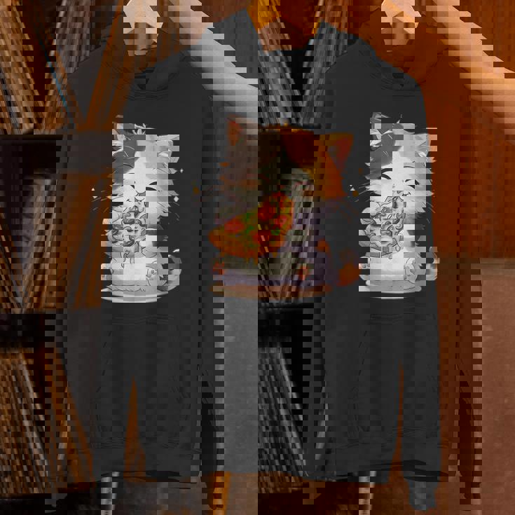 わがまま猫 ピザねこ ラーメン好き かわいい おもしろ マンガ パーカー