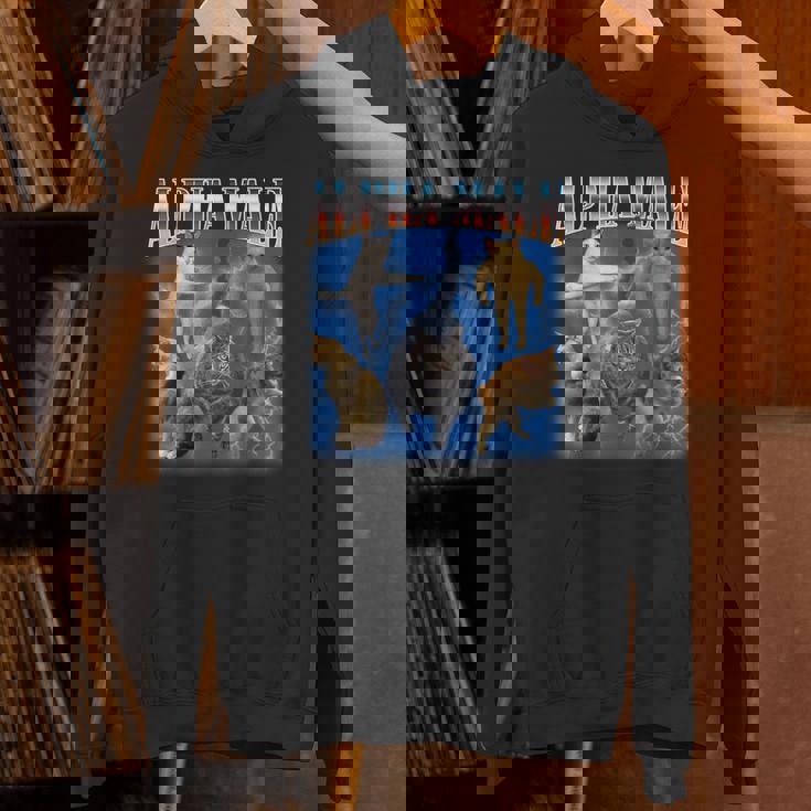 アルファ 男性 面白い ジョーク ミーム 大人 ユーモア 猫 ミーム パーカー