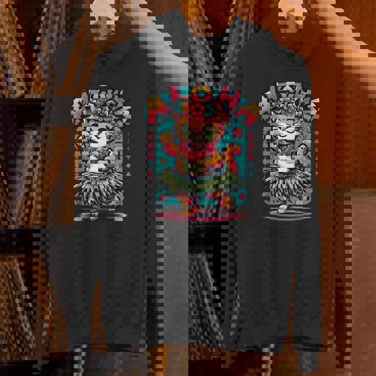 アロハ ハワイ ハワイアン フラダンス キャット シャツ 猫好き フラ 長袖tシャツ パーカー