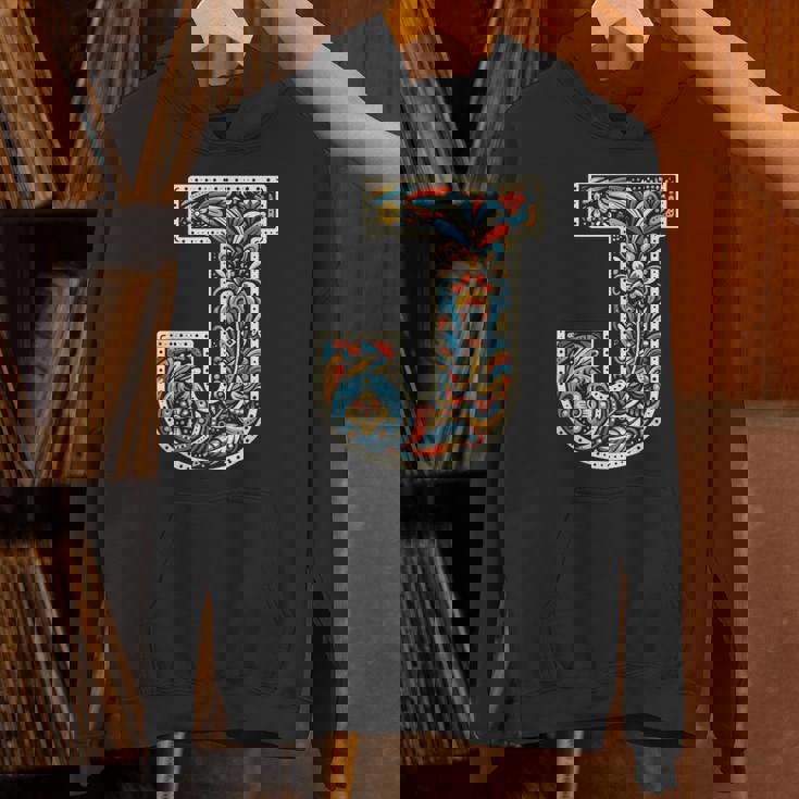 イニシャル 名前 文字 J アルファベット 民芸風 パーカー