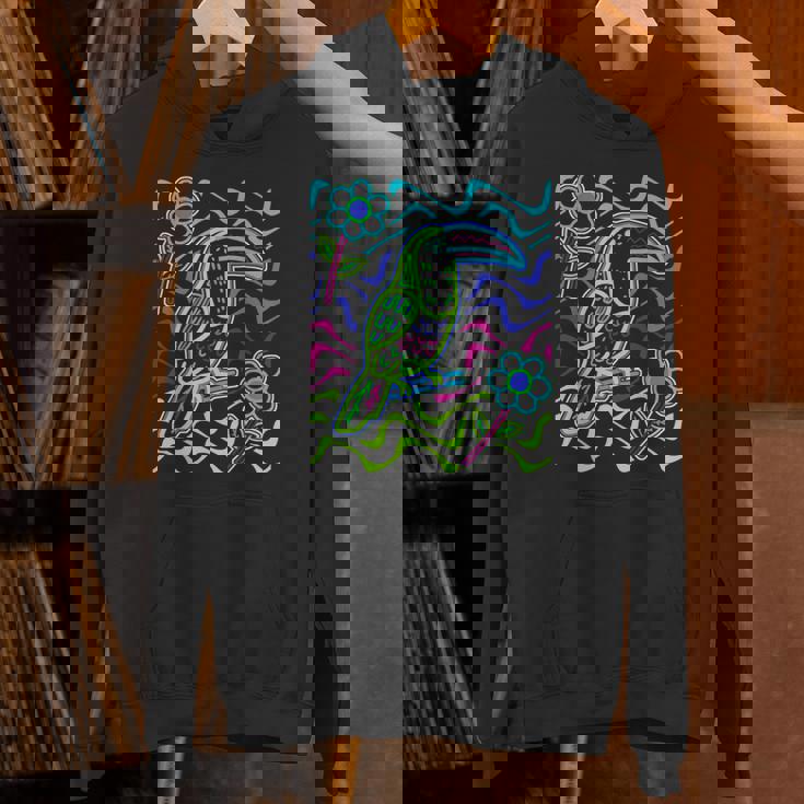 オオハシの鳥 アラカリ オオハシ オオハシ モラ アート パナマ・クナ族作 パーカー