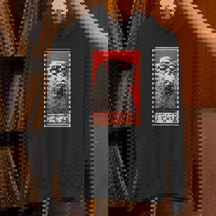 カワウソ 動物 リスペクト ヴィンテージ レトロ パーカー