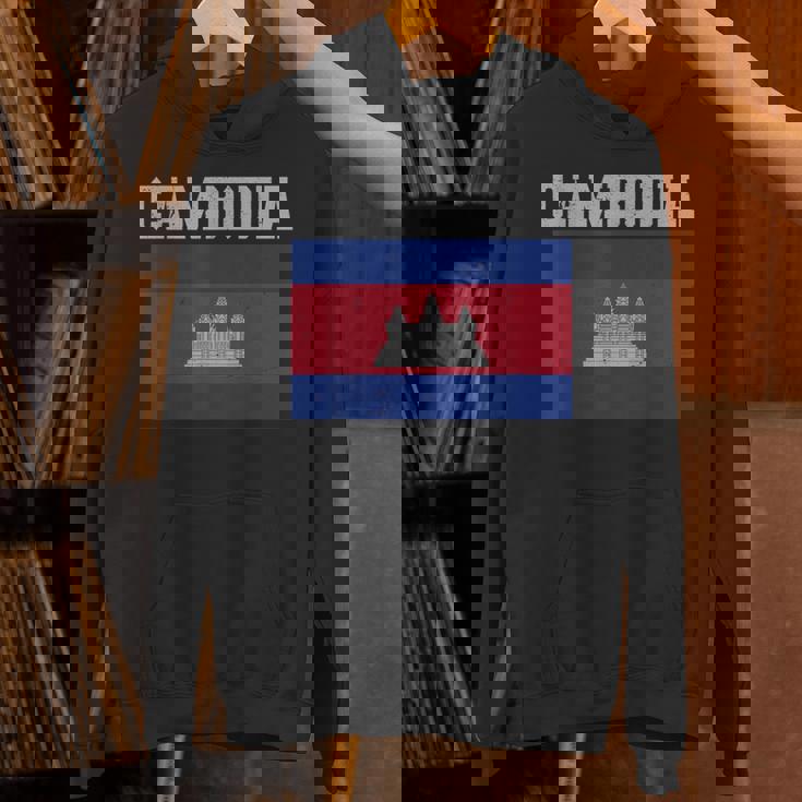 カンボジア-カンボジアの旗ヴィンテージスポーツデザインカンボジア パーカー