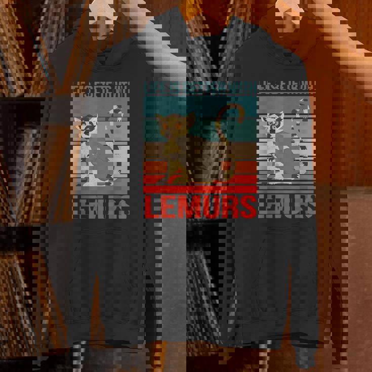 キツネザル ライフ・イズ・ベター 霊長類 キツネザル パーカー