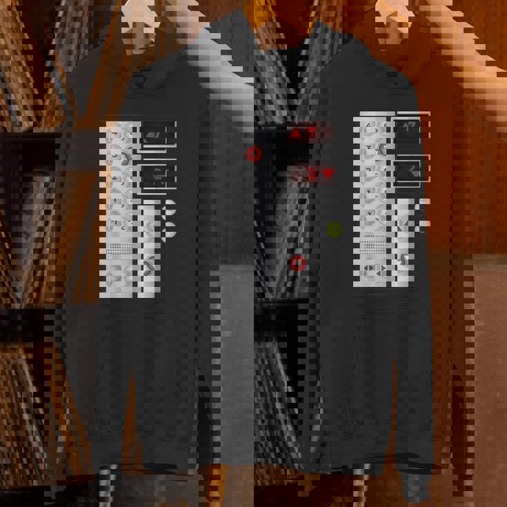 クールなエレベーターボタンアートメンズレディースリフトハロウィンコスチューム パーカー