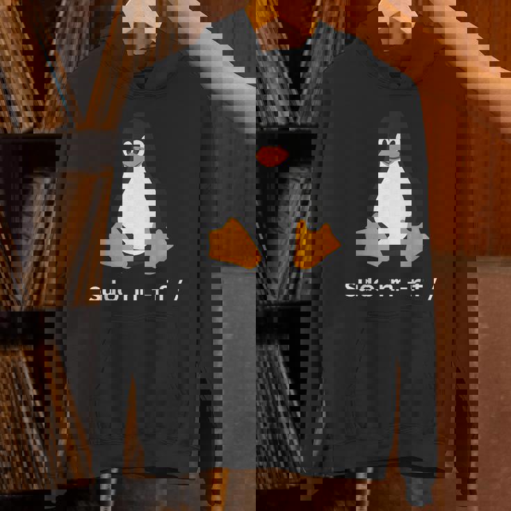 コンピューター -Udo Rm -Rf Tux Linux ペンギン プログラマー パーカー