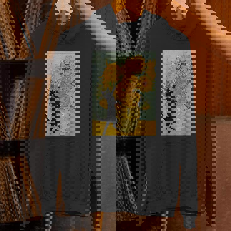 ゴッホ ひまわり 面白い 猫 アート 絵画 パーカー