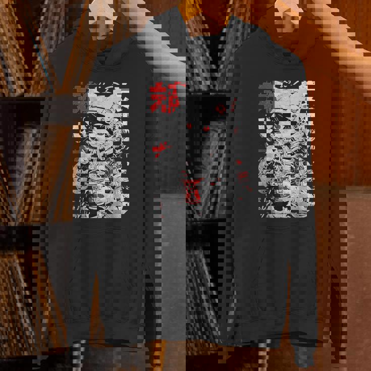 サイバーパンク 宇宙 猫ラーメン 日本のストリートウェア パーカー