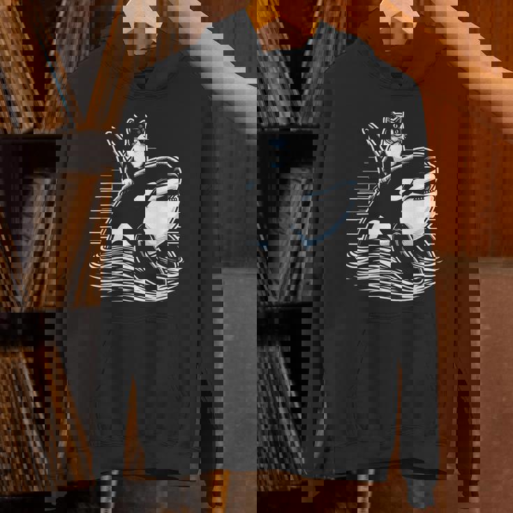 シャチに乗る猫 ファニー パーカー