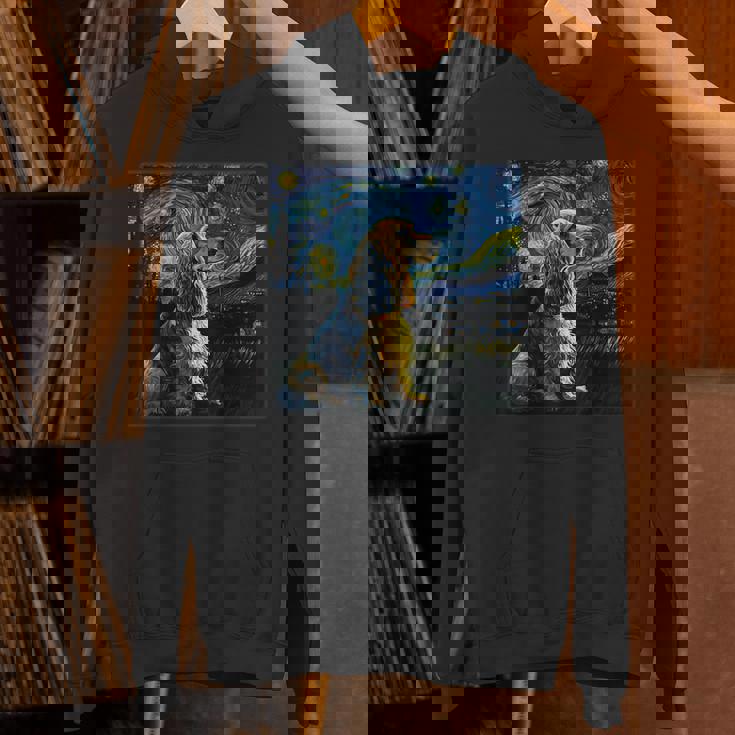 シュルレアリスム 星月夜 イングリッシュコッカースパニエル犬 パーカー