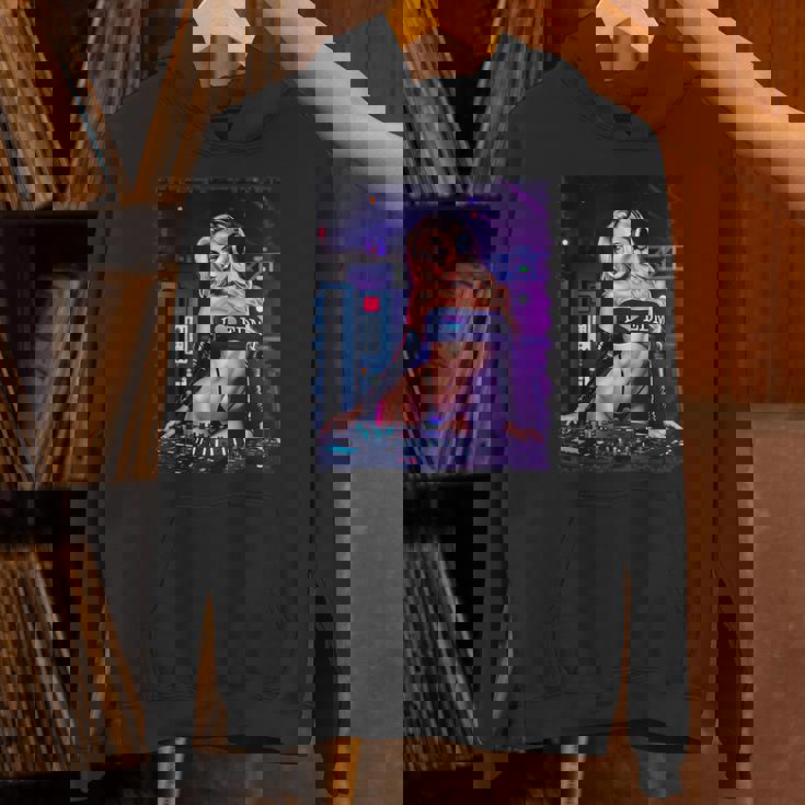 セクシーガールedmシャツメンズ–セクシーブロンドdjレイブ パーカー