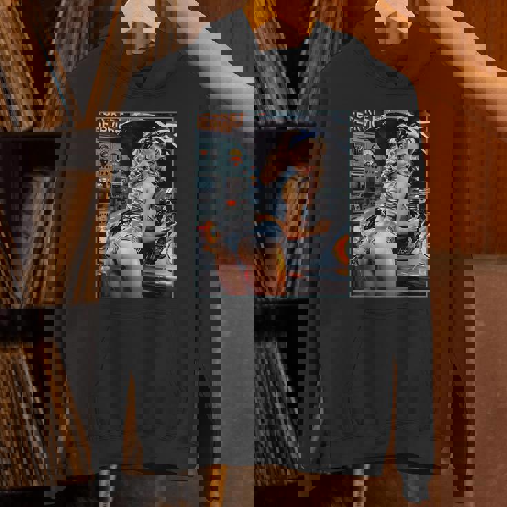 セクシーガールグラフィックtシャツ セクシーなブロンドメカニックピンナップガール パーカー