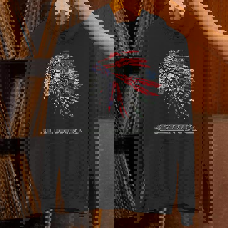 チペワ ネイティブアメリカン インディアン国旗 マネー ヘッドレス パーカー