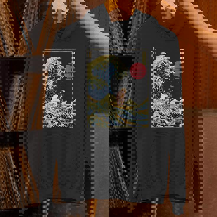 チンパンジー 神奈川波 おもしろサーフアニマル パーカー