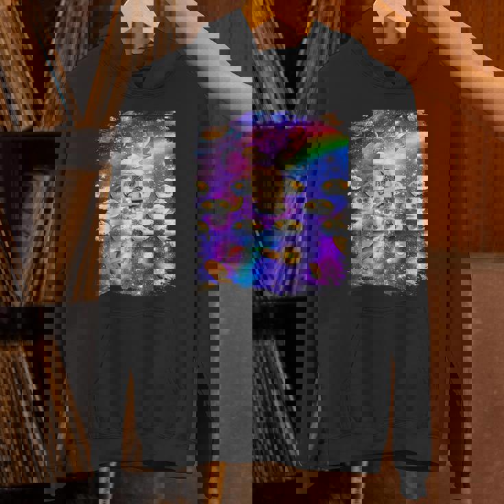 トーストスペース 猫 パンローフキャット レインボーギャラクシー パーカー