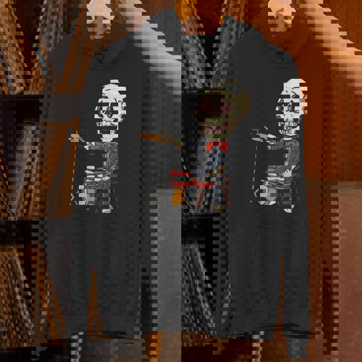 ドラミング スケルトン ドラム プレーヤー ドラマー パーカッション ドラム 長袖tシャツ パーカー