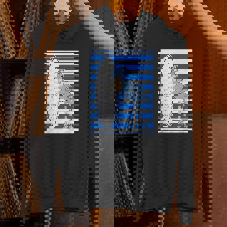 ハシビロコウさん 『サーフサイド・ボーダー』【どうぶつフレンズ】 サーファー／サーフボード 夏・面白 パーカー