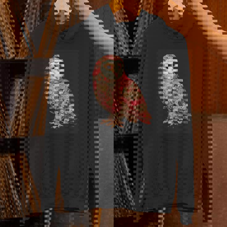 ハート柄の奇抜なパッチワークフクロウ パーカー